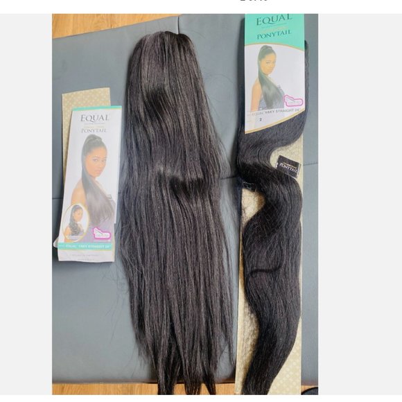 4 Hair Packages Dark Brown , 2 Equal Ponytail, 1 Femi Collection -1 Salon Touch - Picture 2 of 9